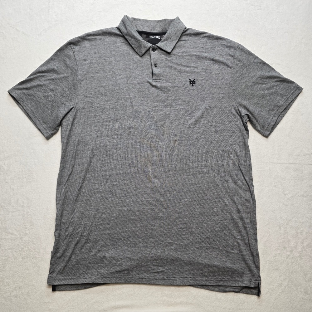 Zoo York Mens Heather Grey Short Sleeve Polo Shirt XXL Logo ZY Casual Streetwear